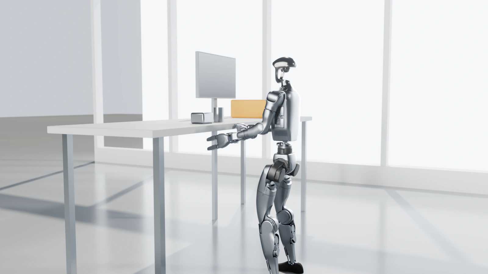 Humanoidní robot Unitree G1 EDU ve světlé vývojové laboratoři